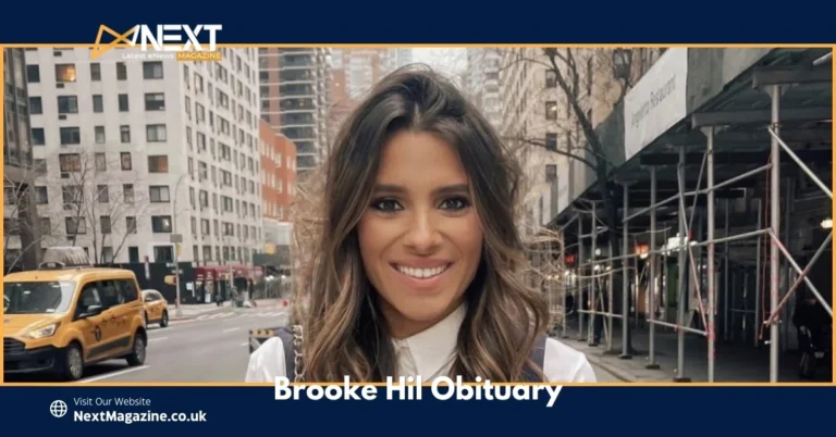 Brooke Hil Obituary Hil smiling in New York City street with urban backdrop