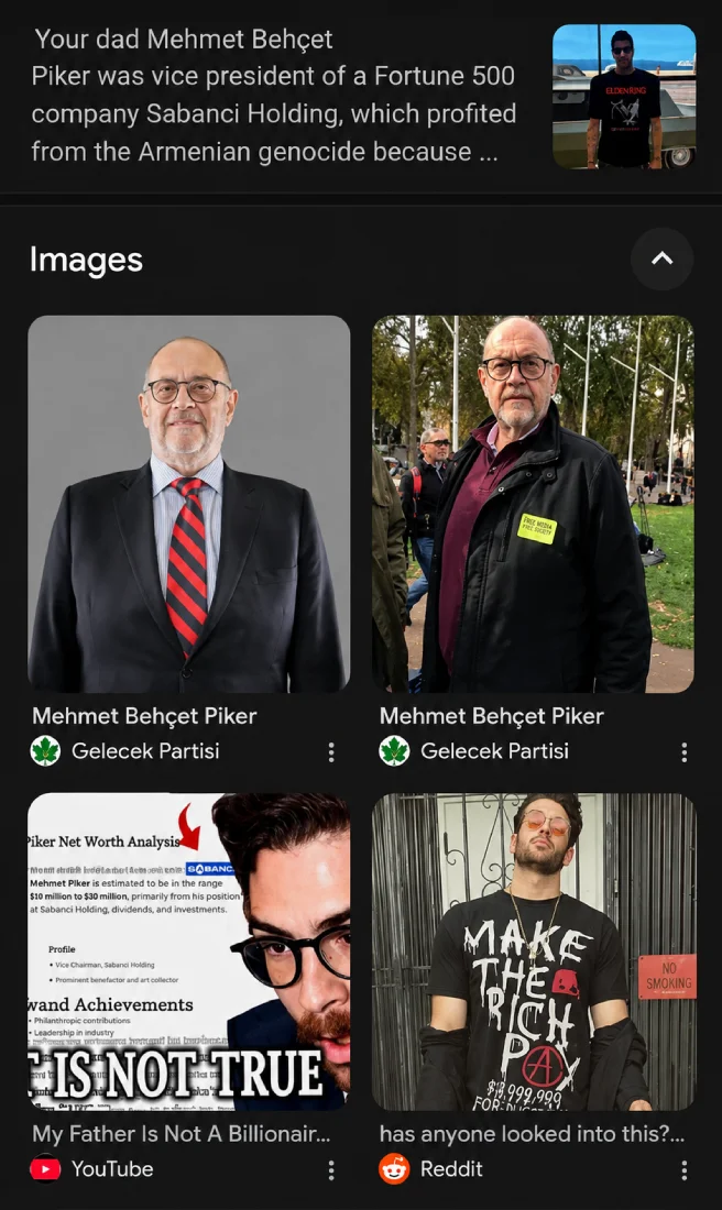Mehmet Behçet Piker in public appearances and available online images