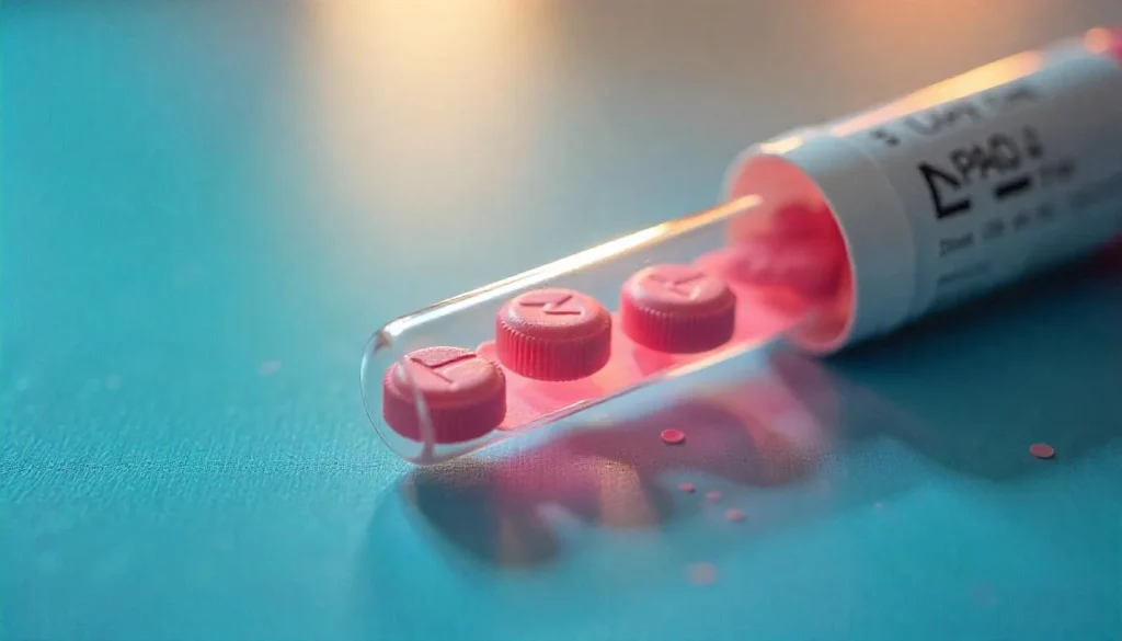 Ketamine pills inside a drug test vial, highlighting the legal implications of ketamine detection