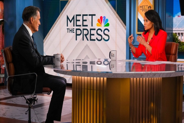 Meet the Press S76E46 studio set with host and guests discussing key political issues