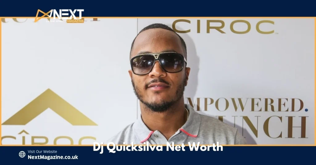 Dj Quicksilva Net Worth is Estimated 3$ Millon and he is wearing sunglasses at Ciroc event with gold branding visible