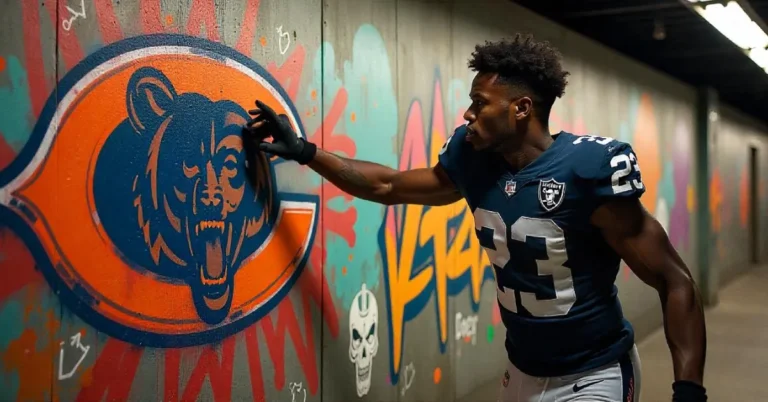 Davante Adams Takes a Swipe at the Bears as he gestures confidently during a Raiders game, highlighting his dominance and sparking NFL rivalry.