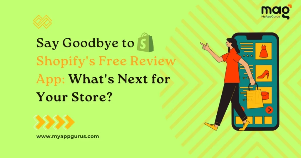 Shopify free review app discontinued May 2024 - merchant dashboard showing product reviews with warning message and alternative review app options
