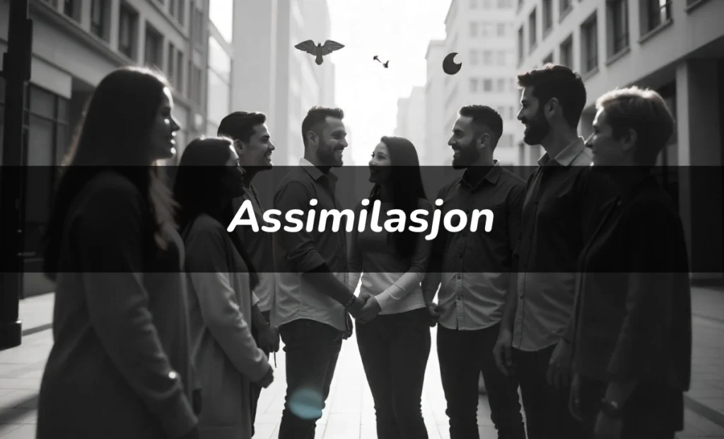 People from different cultures integrating successfully through Assimilasjon process in modern society