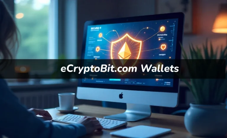 eCryptoBit wallets security interface showing cryptocurrency storage options and multi-layer protection features