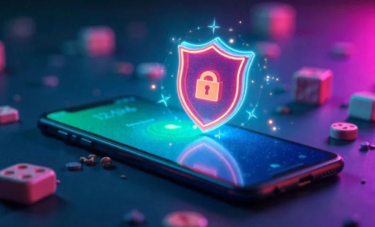 irobux.com redeem safety guide showing Roblox Robux currency with security shield and computer screen for safe gaming rewards