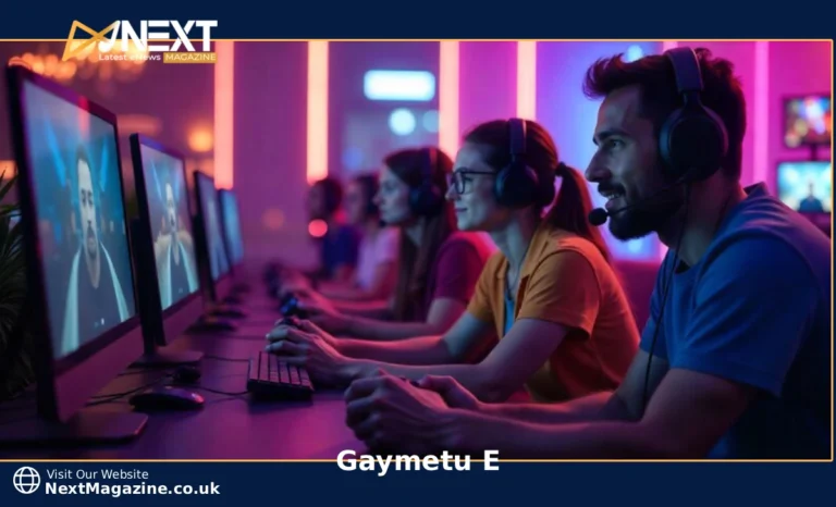 Diverse LGBTQ+ gamers playing together in inclusive gaymetu e gaming community with pride colors and digital screens