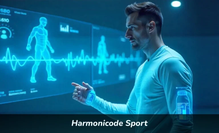 Athlete using harmonicode sport technology with wearable sensors and movement analysis data overlay during training