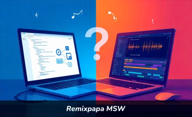 Remixpapa msw comparison showing Mock Service Worker web development tool and music production software concepts side by side
