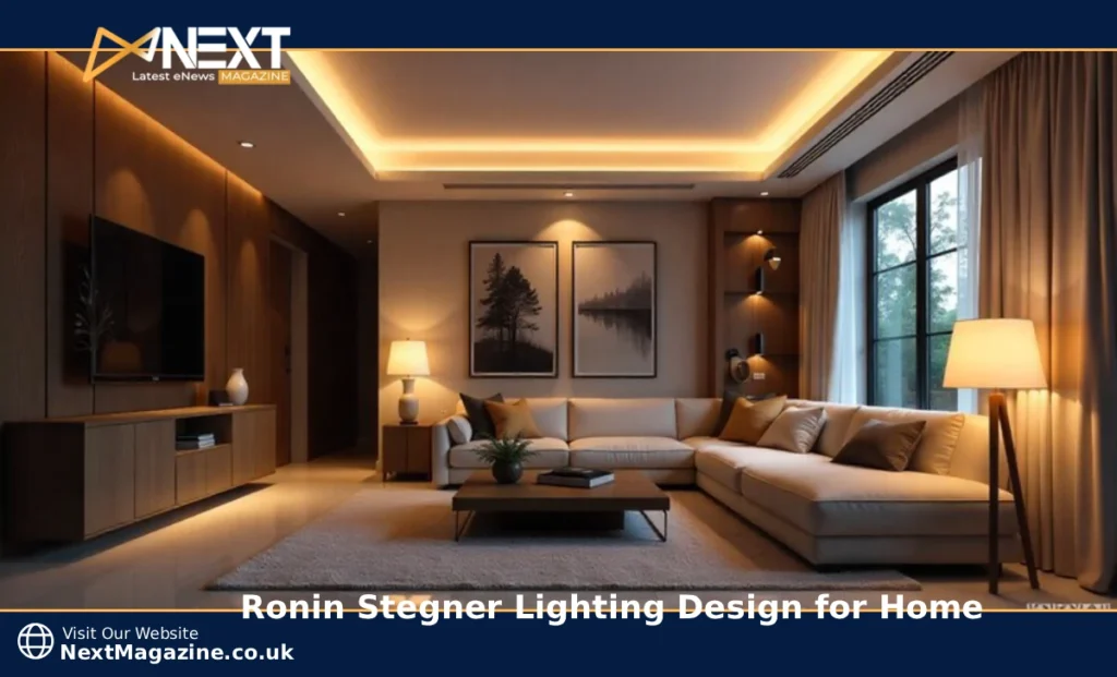 Ronin Stegner Lighting Design for Home showing layered ambient task and accent lighting in modern living room