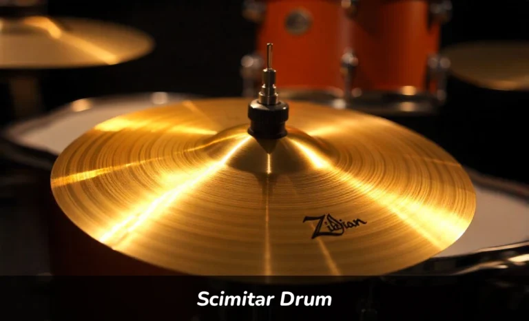 Zildjian Scimitar drum cymbal on drum kit showing budget cymbal design for beginner drummers
