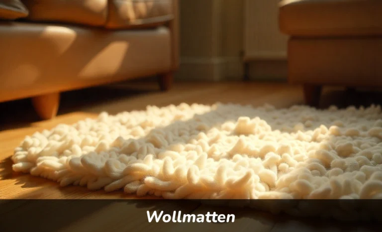 Natural wollmatten wool mat on wooden floor showing soft texture and durability for home comfort