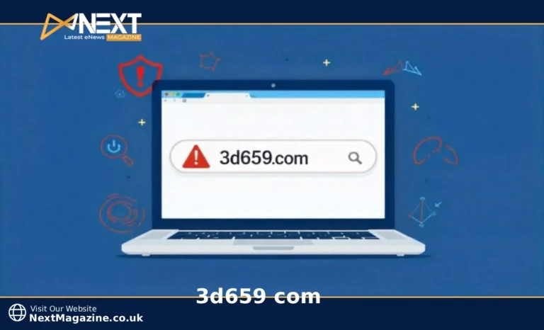 Laptop showing 3d659 com website with security warning shield and verification symbols for online safety