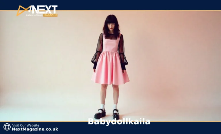 Babydollkaila-inspired Dollwave fashion outfit featuring pastel pink dress with black mesh layering and platform shoes