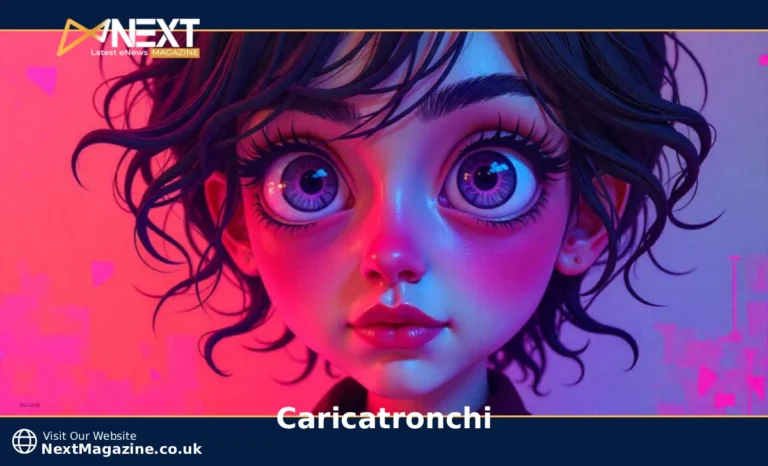 Caricatronchi digital art example showing exaggerated portrait with bright colors and modern digital effects for social media