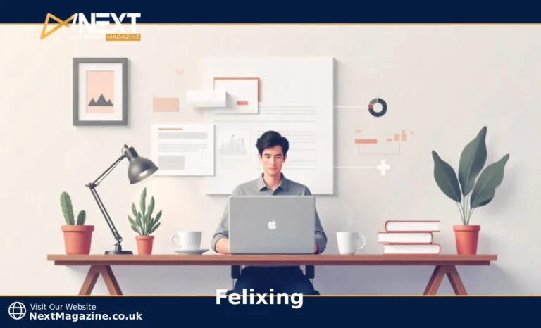 Felixing: How to Balance Productivity and Happiness Daily Person practicing Felixing lifestyle at organized desk with laptop, coffee, and plants showing balanced productivity and happiness