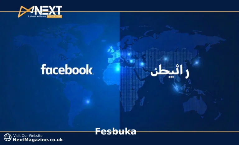 Fesbuka and Facebook logos showing language variations in Arabic, Urdu and English scripts with global connectivity map
