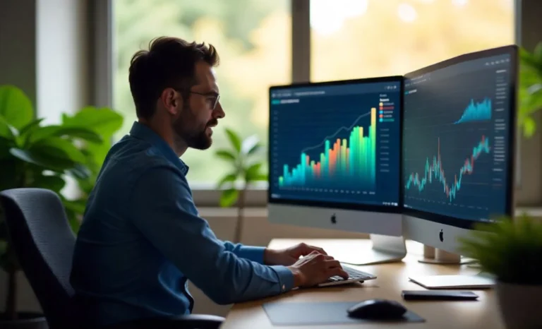 Business professional analyzing data visualizations when you hire Tableau developers for dashboard creation