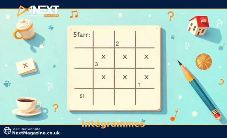 Intégrammes logic grid puzzle showing deduction method with checkmarks and symbols for solving Einstein's riddle