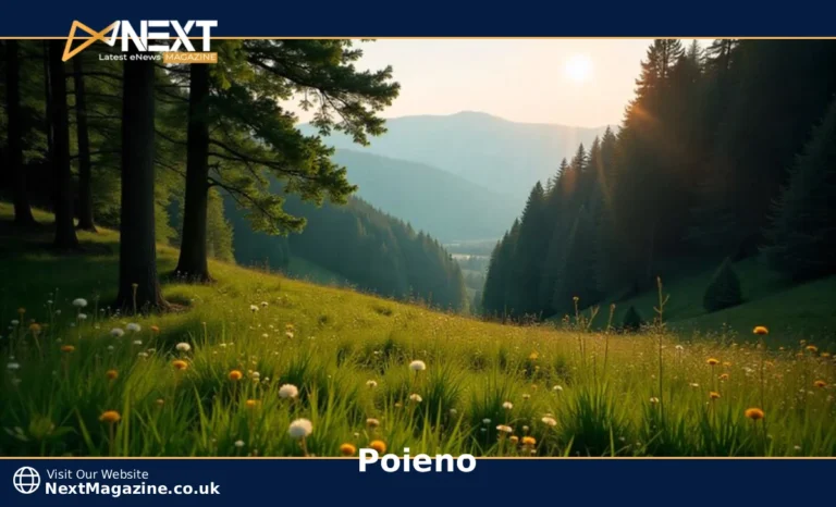 Poieno forest clearing with sunlight breaking through Carpathian trees showing natural meadow glade