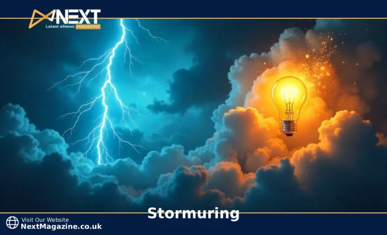 Stormuring concept visualization showing storm energy transforming into creative breakthrough ideas and innovation for business growth