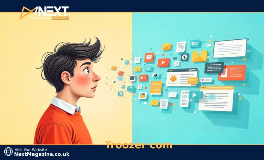 Troozer com platform review showing comparison between digital clutter and organized dashboard interface with safety concerns