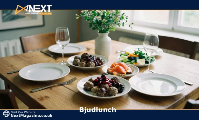 Bjudlunch Swedish hosted lunch table with meatballs lingonberry jam herring and traditional dishes