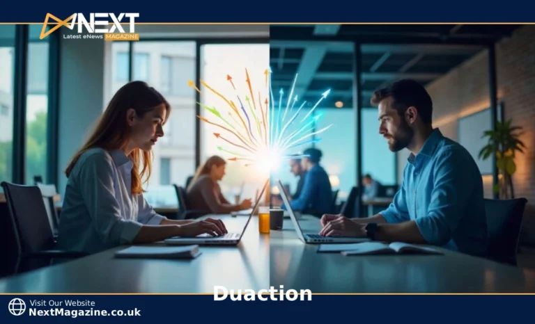 Duaction: Master the Dual-Action Approach to Learning and Work Duaction concept showing person learning and working simultaneously combining education with practical experience