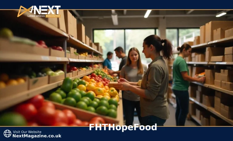 volunteers helping families at food security programs pantry with fresh produce and groceries