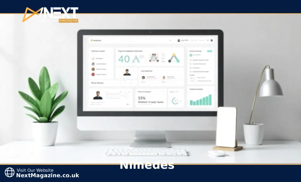 Nimedes digital workspace platform dashboard showing project management features, team collaboration tools, and analytics interface for modern businesses