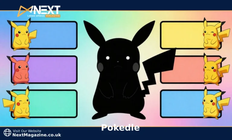Pokedle game interface showing Pokemon silhouette guessing puzzle with six guess attempts and hint system