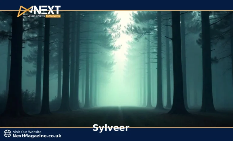 Sylveer name meaning illustrated with forest trees and silver accents representing rare European name origin