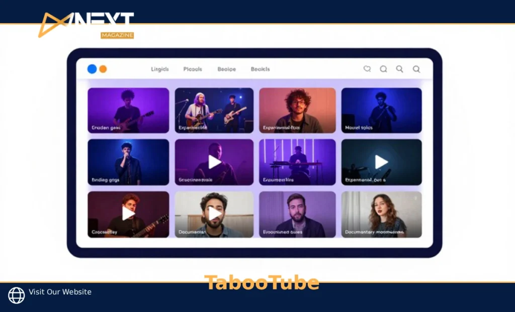 TabooTube alternative video platform interface showing unconventional content categories and independent creator videos