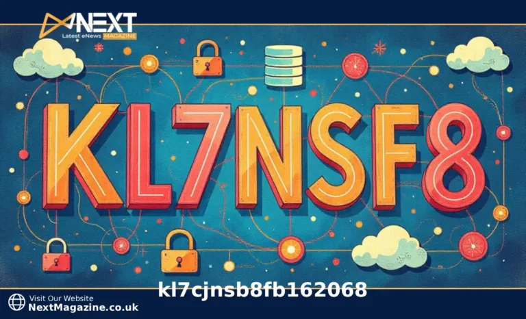Alphanumeric identifier code kl7cjnsb8fb162068 displayed with digital network connections showing database and security systems
