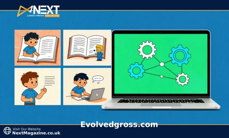 Evolvedgross.com content platform showing three pillars of science discovery, creative arts, and technology innovation