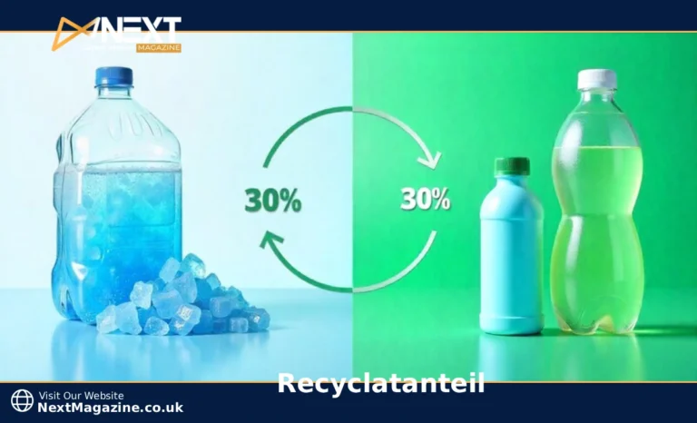 Recyclatanteil: Calculation, Requirements, and Implementation 2026 Recyclatanteil concept showing recycled plastic materials being processed into new packaging with percentage indicators