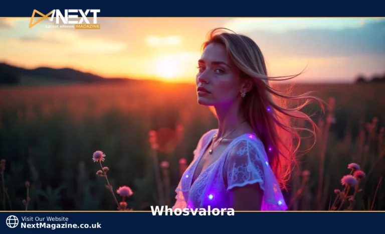 Whosvalora digital identity mystery illustration showing glowing figure with question marks and social media platform icons