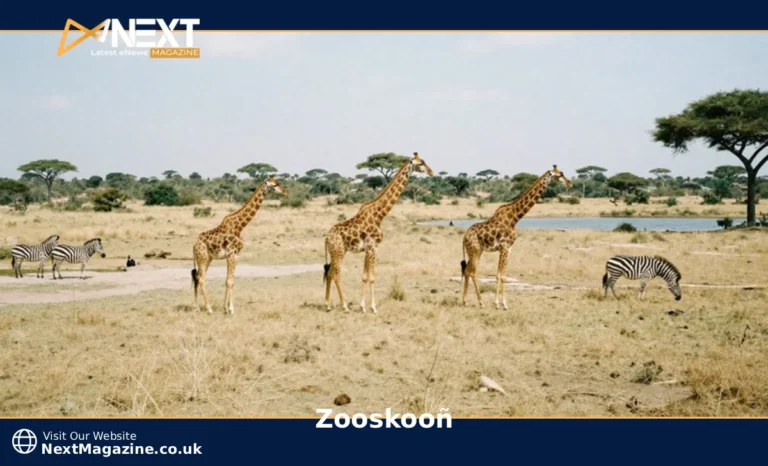 Zooskooñ wildlife sanctuary showing naturalistic animal habitats with giraffes, rainforest zones, and sustainable zoo architecture