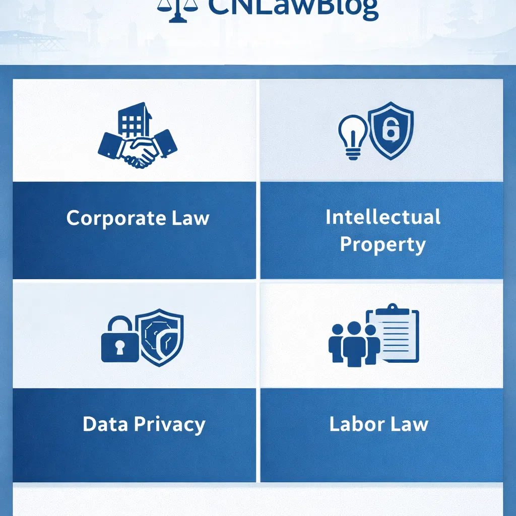 CNLawBlog topics including Chinese business law, IP protection, PIPL data privacy and labor law