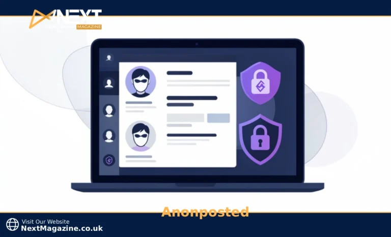 Anonposted anonymous posting platform interface showing encrypted messages and privacy protection features