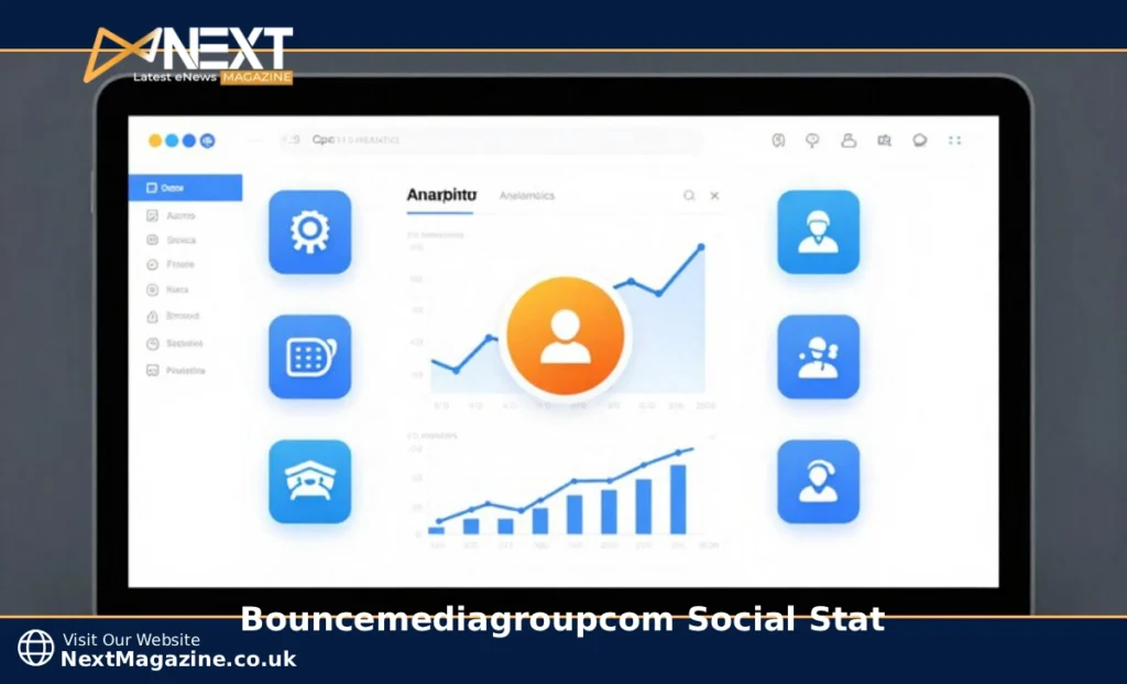 Bouncemediagroupcom social stat dashboard showing social media analytics metrics engagement rates and platform performance data