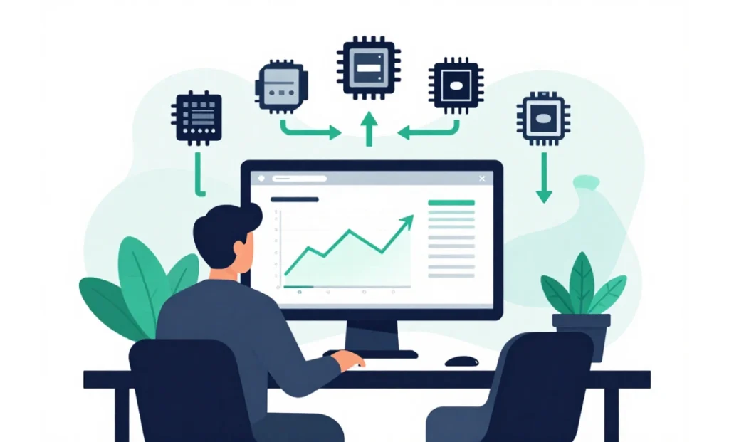 Business owner using technology to reduce payment processing costs with smart routing tools