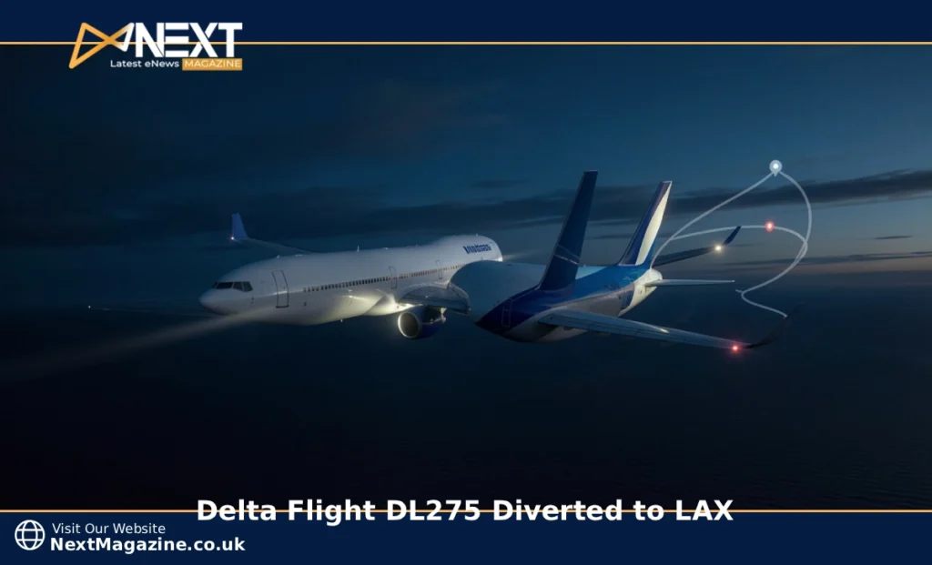 Delta flight diversion route shown on a flight tracker screen with a commercial aircraft changing course mid-flight