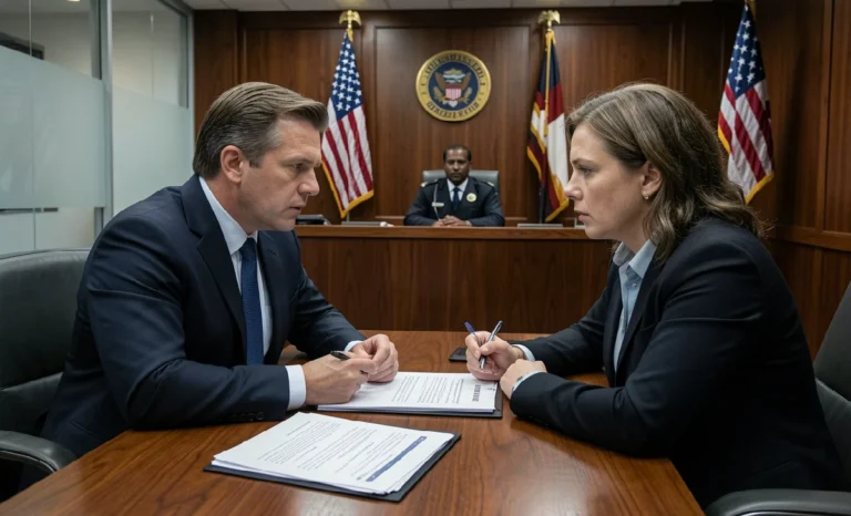 When Facing a Dui Charge Promptly Consulting a Ft Lauderdale Attorney Is Critical? Ft Lauderdale DUI attorney discussing case with client in courtroom for DUI defense