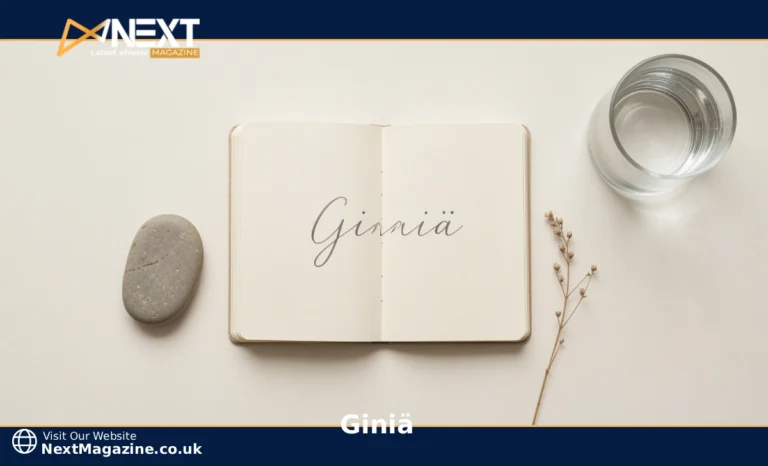 Giniä Meaning Explained: What It Really Is, Why It’s Rising, and How to Make Sense of It in 2026 Flat-lay notebook showing the word Giniä meaning with minimal objects on a white surface