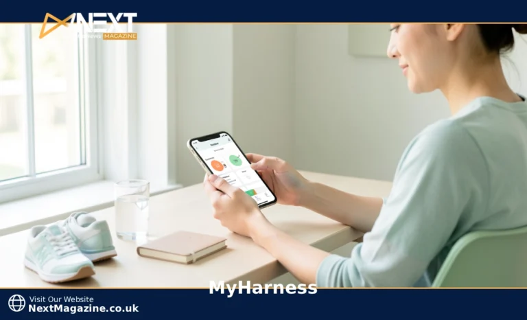 Person using MyHarness wellness platform to track daily mental and physical health habits on a phone