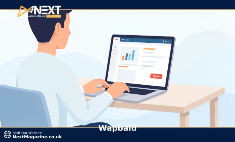 A blogger using the Wapbald blogging platform on a laptop to write and publish content