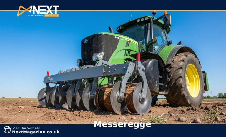 Messeregge blade harrow attached to a tractor preparing a seedbed on an arable field