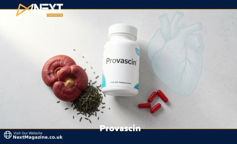Provascin cardiovascular supplement bottle with natural ingredients on grey surface