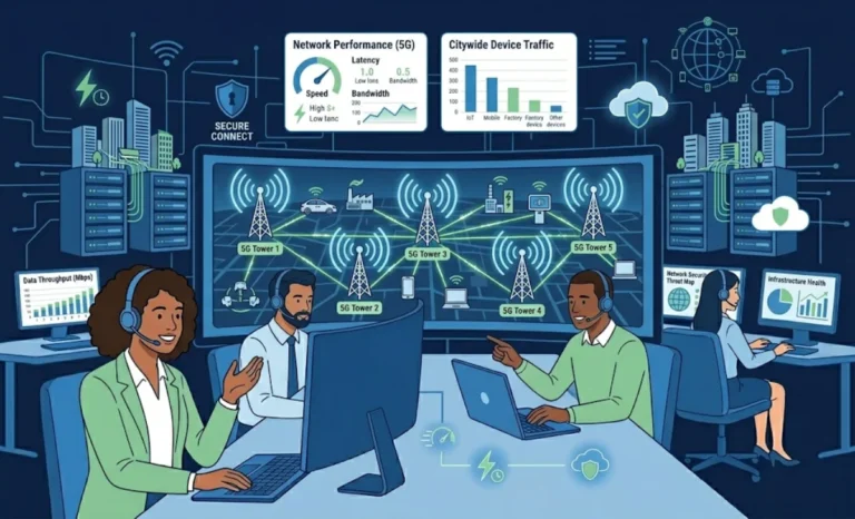 Definitive Guide for Finding the Right Gear at a 5G Store 5G solutions connecting smart devices, IoT sensors, and cloud systems across a modern city network
